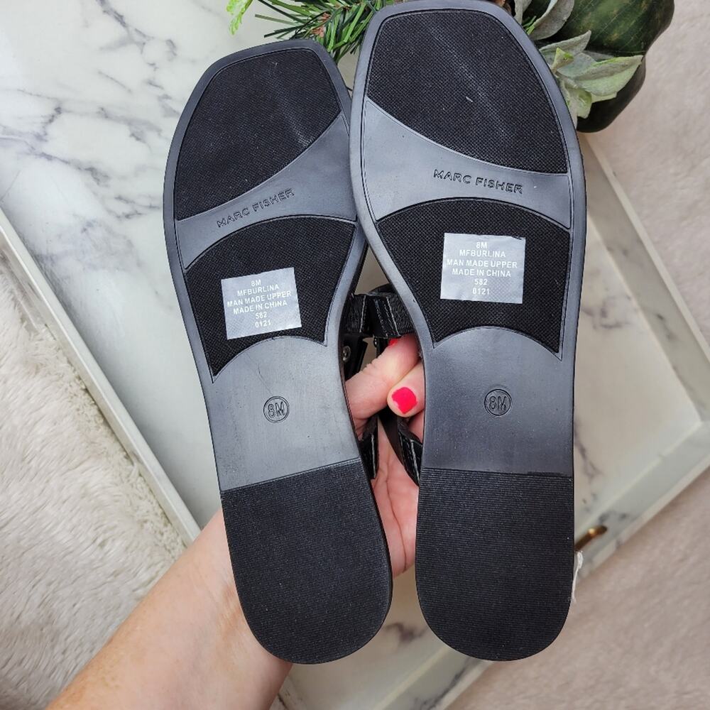 🚨NEW MARC FISHER Burlina Black Studded Slide Sandal Size 8 - Picture 7 of 10